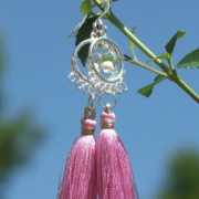 Pink Tassel Chandelier Charm Fragrance Earrings