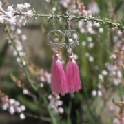 Pink Tassel Chandelier Charm Fragrance Earrings