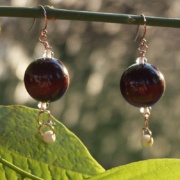 Rose Gold Red Tiger’s Eye Fragrance Earrings