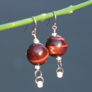 Rose Gold Red Tiger’s Eye Fragrance Earrings